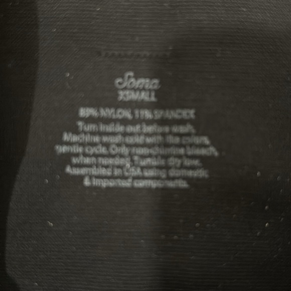 Soma High Rise Seamless Leggings Black Stretch Lounge - Picture 2 of 2